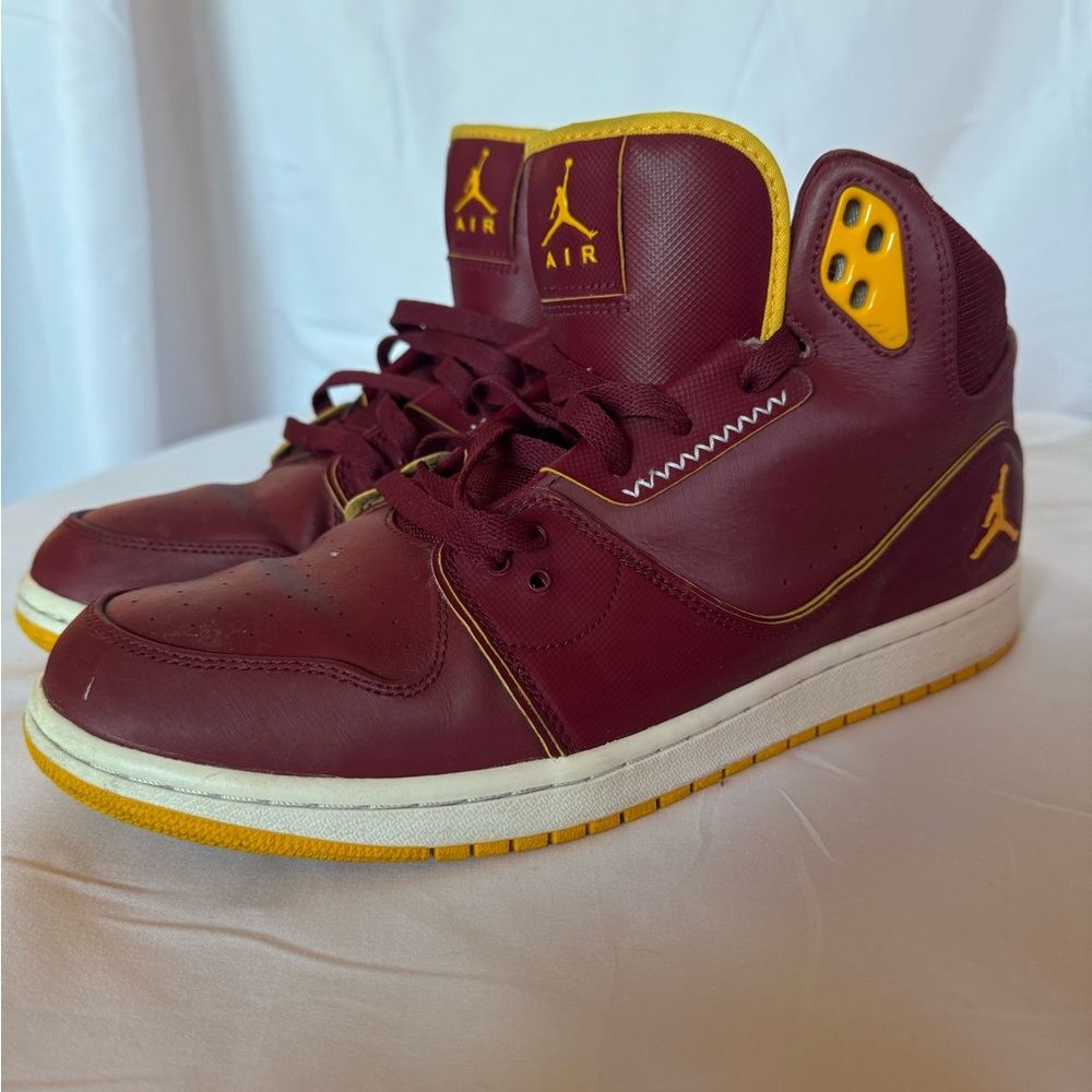 Jordan Athletic Shoes in Maroon and Yellow